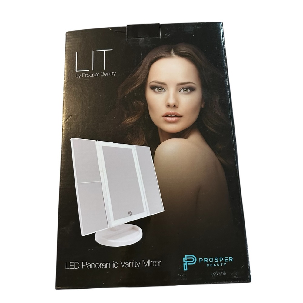 Makeup Mirror Prosper Beauty LIT‎ LED Panoramic Vanity Mirror – Tri-Fold Lighted